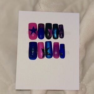 Pink and Blue Star Girl Inspired Nail Set